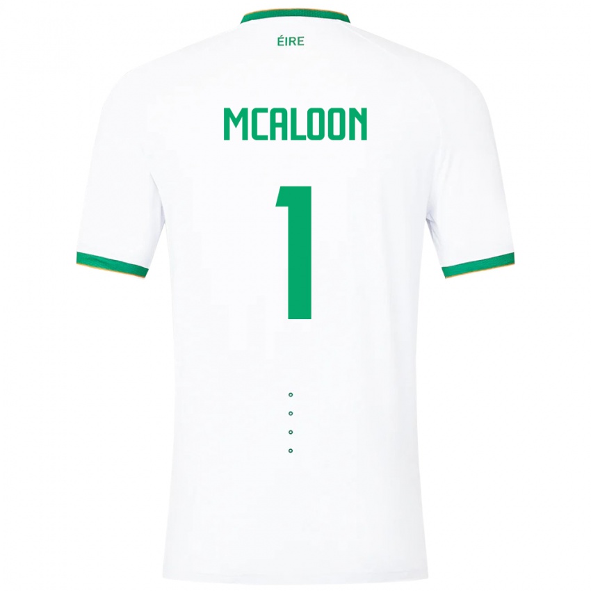 Heren Ierland Naoisha Mcaloon #1 Wit Uitshirt Uittenue 24-26 T-Shirt