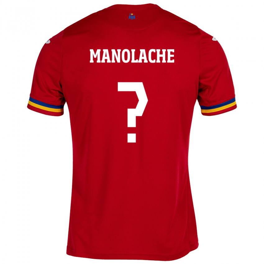 Heren Roemenië Luca Manolache #0 Rood Uitshirt Uittenue 24-26 T-Shirt