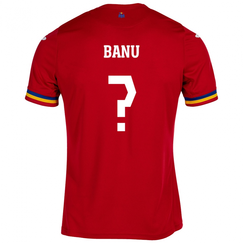 Heren Roemenië Luca Banu #0 Rood Uitshirt Uittenue 24-26 T-Shirt