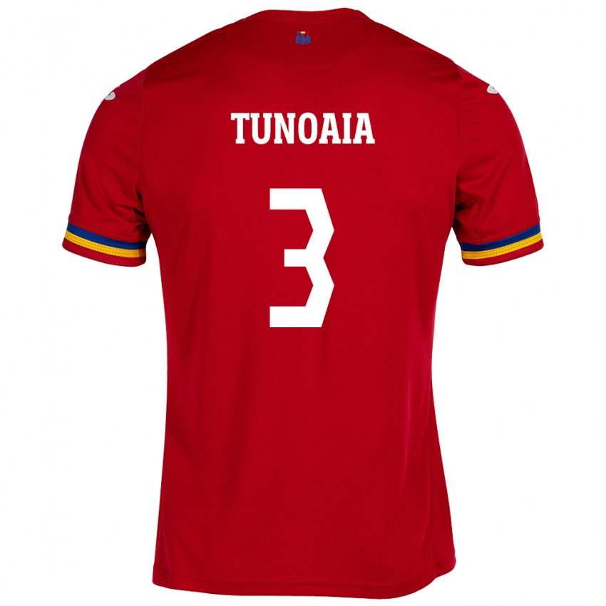 Heren Roemenië Alexandra Tunoaia #3 Rood Uitshirt Uittenue 24-26 T-Shirt