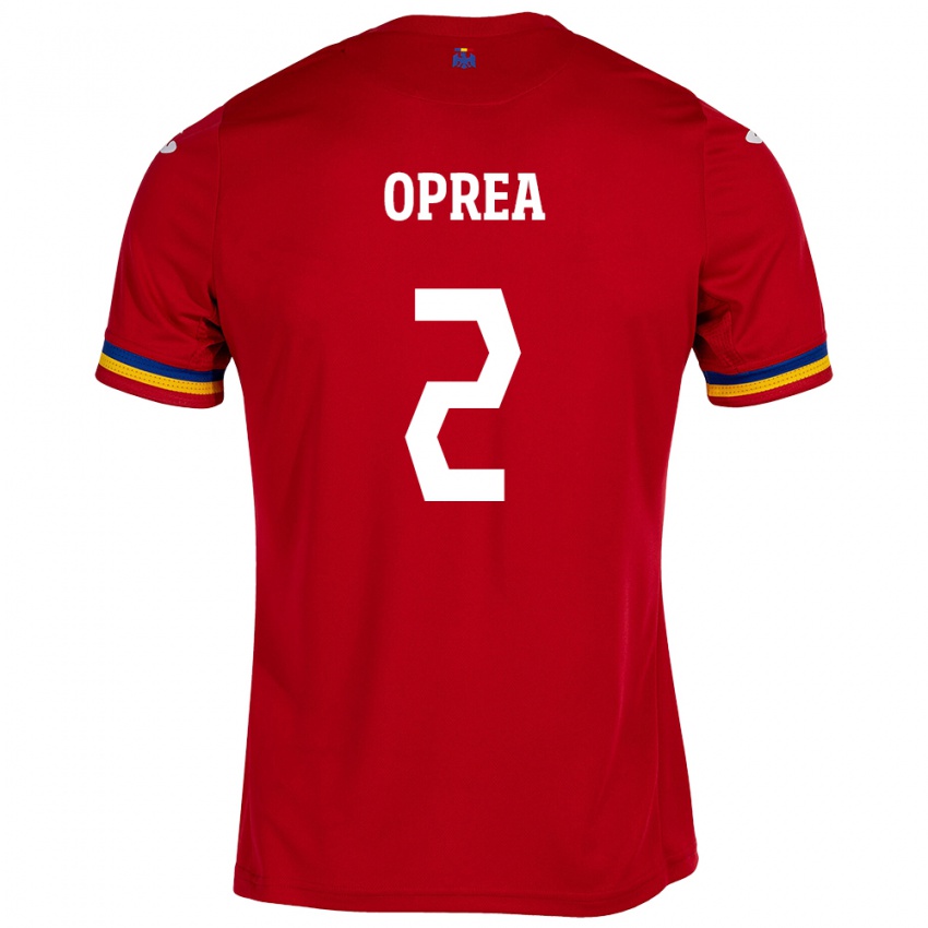 Heren Roemenië Olivia Oprea #2 Rood Uitshirt Uittenue 24-26 T-Shirt