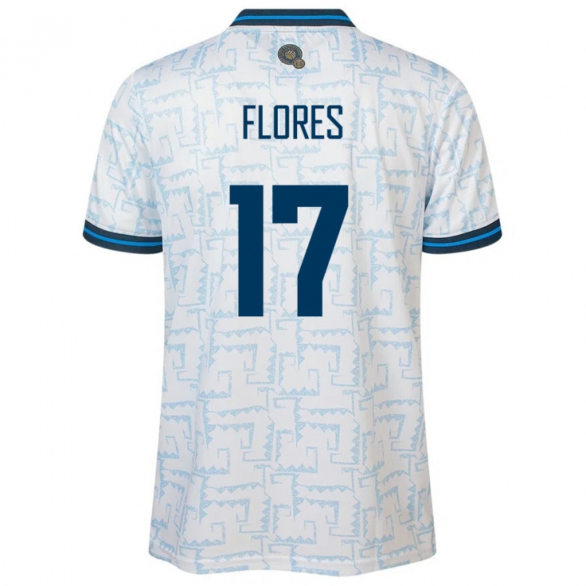 Heren El Salvador Diego Flores #17 Wit Uitshirt Uittenue 24-26 T-Shirt