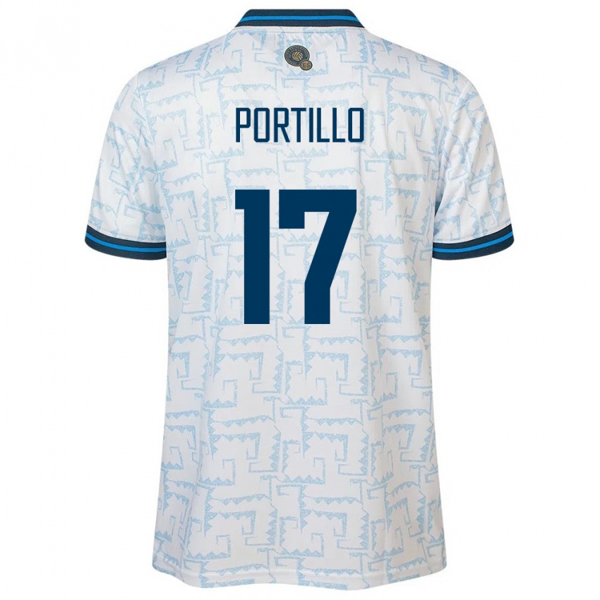 Heren El Salvador Anderson Portillo #17 Wit Uitshirt Uittenue 24-26 T-Shirt