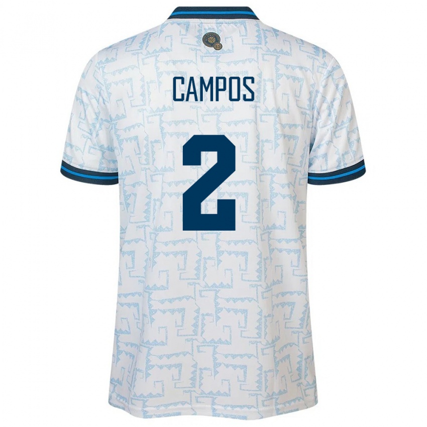 Heren El Salvador Adonis Campos #2 Wit Uitshirt Uittenue 24-26 T-Shirt