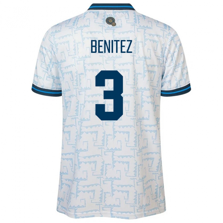 Heren El Salvador Carolina Benitez #3 Wit Uitshirt Uittenue 24-26 T-Shirt