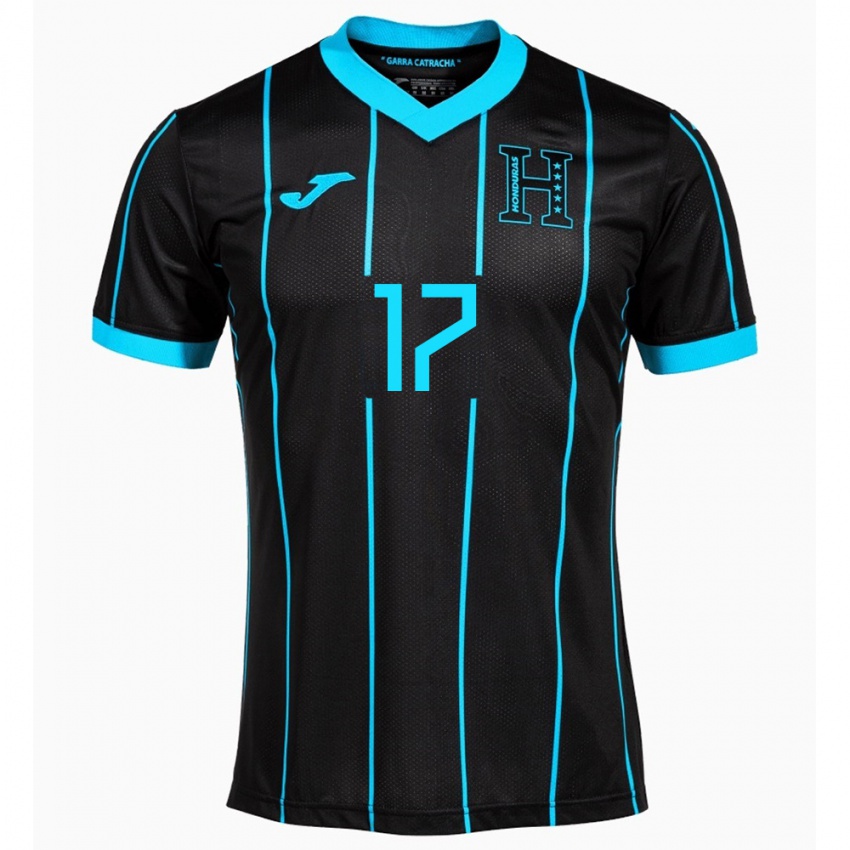 Heren Honduras Saúl Estrada #17 Zwart Uitshirt Uittenue 24-26 T-Shirt