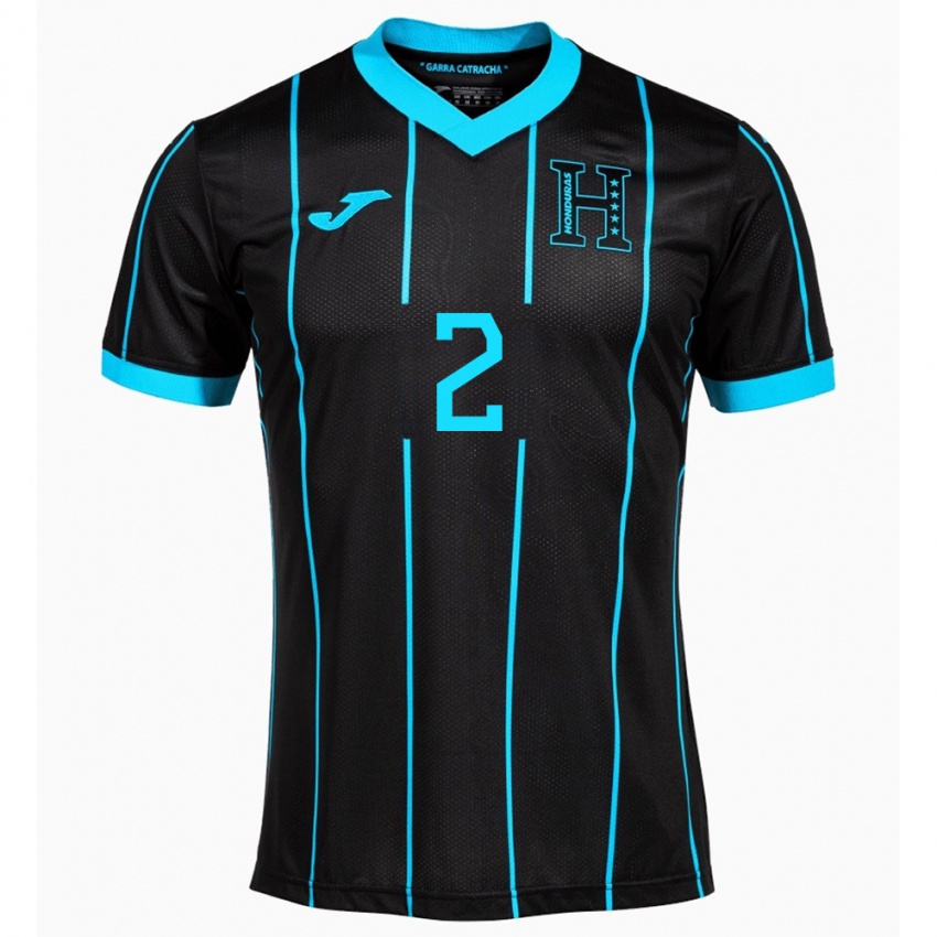 Heren Honduras Kevin Álvarez #2 Zwart Uitshirt Uittenue 24-26 T-Shirt