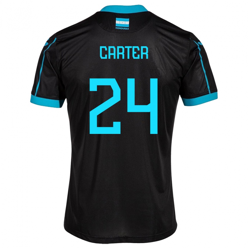 Heren Honduras Daniel Carter #24 Zwart Uitshirt Uittenue 24-26 T-Shirt