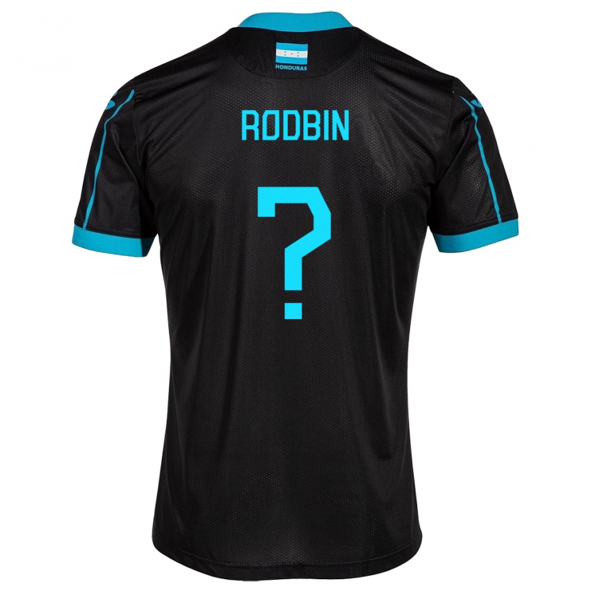 Heren Honduras Rodbin Mejía #0 Zwart Uitshirt Uittenue 24-26 T-Shirt