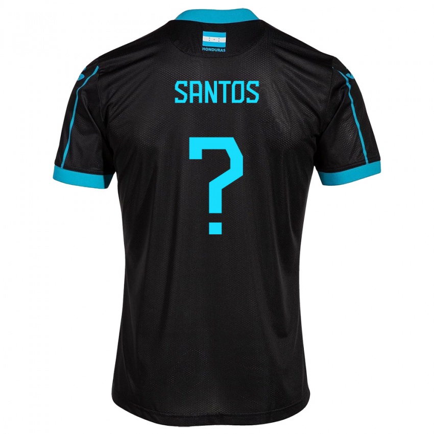 Heren Honduras Denessis Santos #0 Zwart Uitshirt Uittenue 24-26 T-Shirt