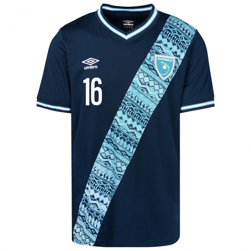 Heren Guatemala Elvi Elington #16 Blauw Uitshirt Uittenue 24-26 T-Shirt