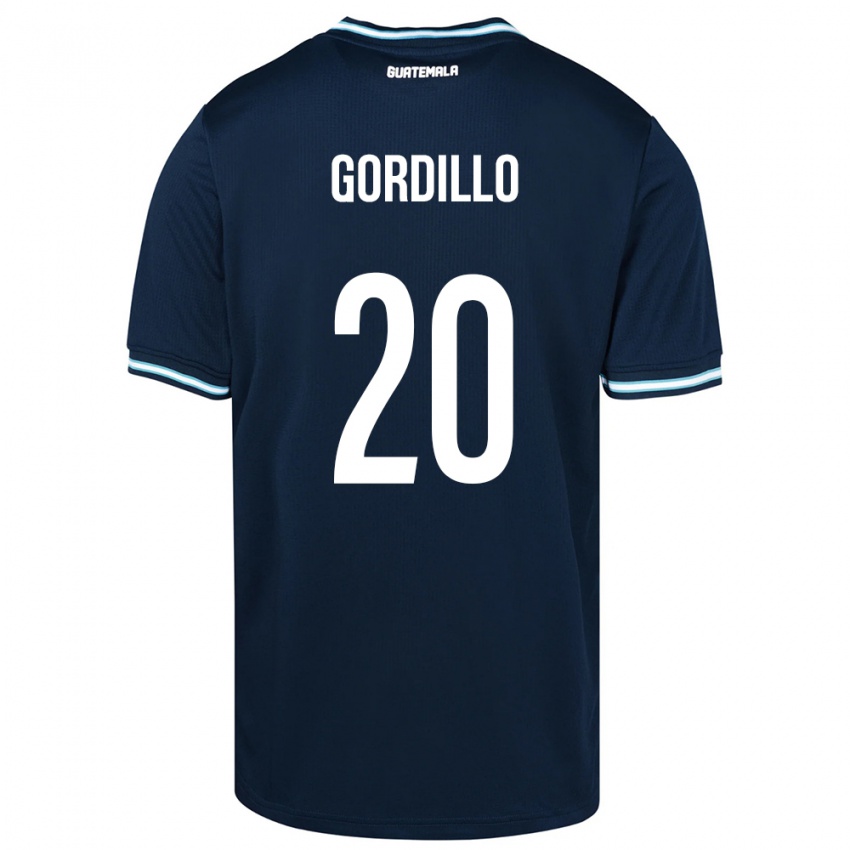 Heren Guatemala Gerardo Gordillo #20 Blauw Uitshirt Uittenue 24-26 T-Shirt