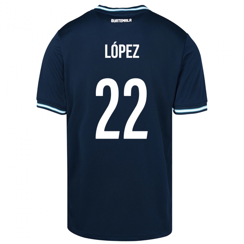 Heren Guatemala Whitney López #22 Blauw Uitshirt Uittenue 24-26 T-Shirt