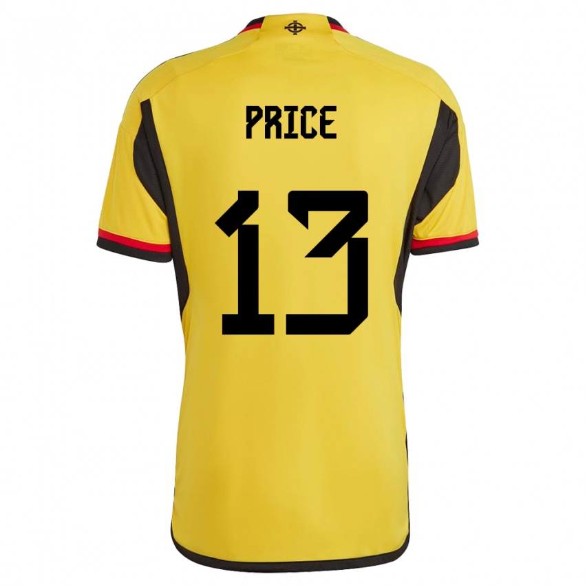 Heren Noord-Ierland Isaac Price #13 Wit Uitshirt Uittenue 24-26 T-Shirt