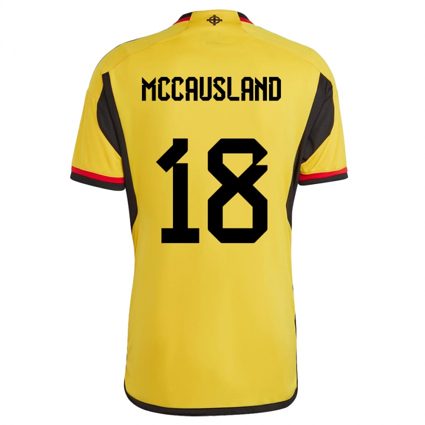 Heren Noord-Ierland Ross Mccausland #18 Wit Uitshirt Uittenue 24-26 T-Shirt