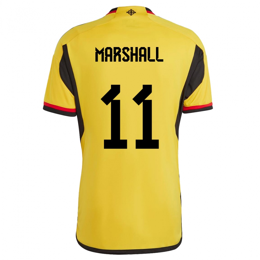 Heren Noord-Ierland Callum Marshall #11 Wit Uitshirt Uittenue 24-26 T-Shirt