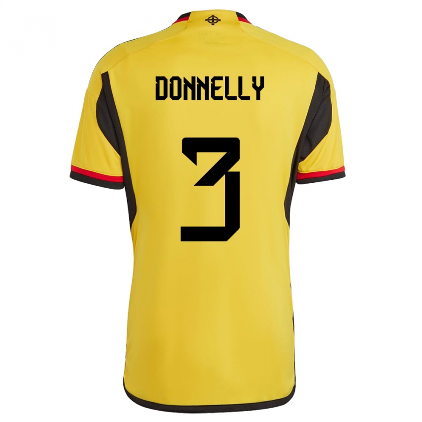 Heren Noord-Ierland Aaron Donnelly #3 Wit Uitshirt Uittenue 24-26 T-Shirt