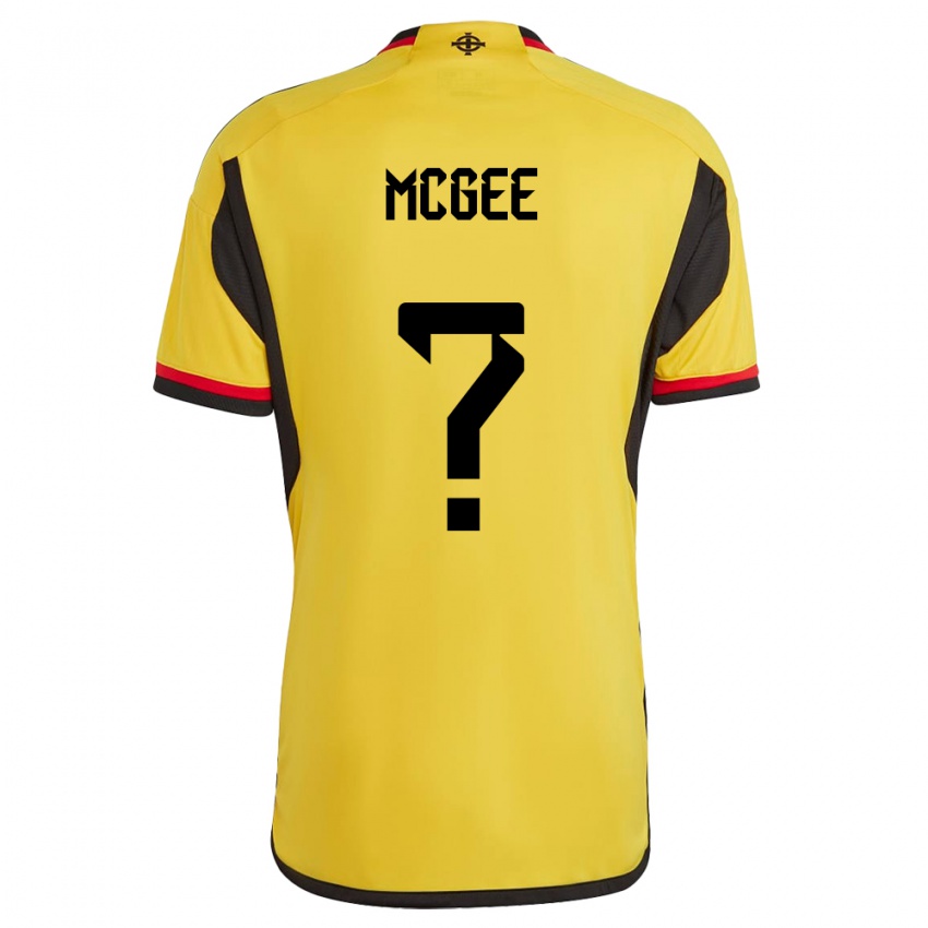 Heren Noord-Ierland Ethan Mcgee #0 Wit Uitshirt Uittenue 24-26 T-Shirt