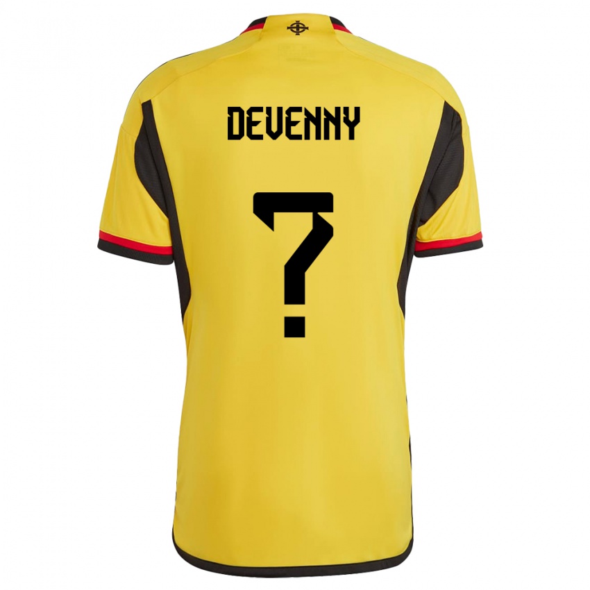 Heren Noord-Ierland Justin Devenny #0 Wit Uitshirt Uittenue 24-26 T-Shirt