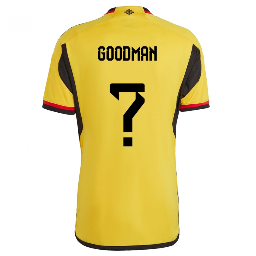 Heren Noord-Ierland George Goodman #0 Wit Uitshirt Uittenue 24-26 T-Shirt