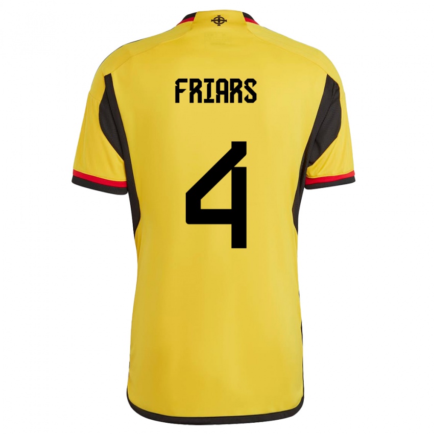 Heren Noord-Ierland Alfie Friars #4 Wit Uitshirt Uittenue 24-26 T-Shirt