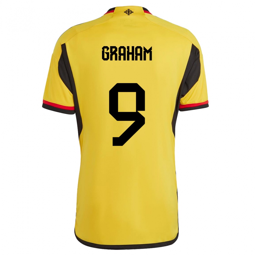 Heren Noord-Ierland Braiden Graham #9 Wit Uitshirt Uittenue 24-26 T-Shirt