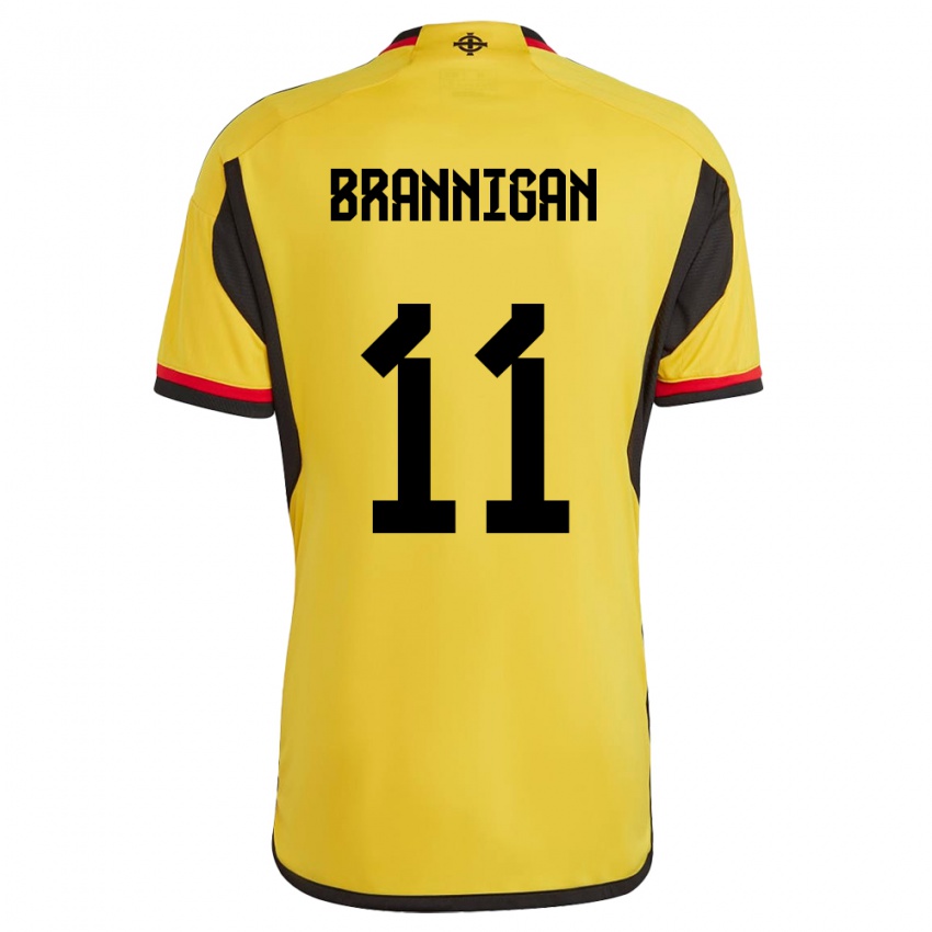 Heren Noord-Ierland Cole Brannigan #11 Wit Uitshirt Uittenue 24-26 T-Shirt