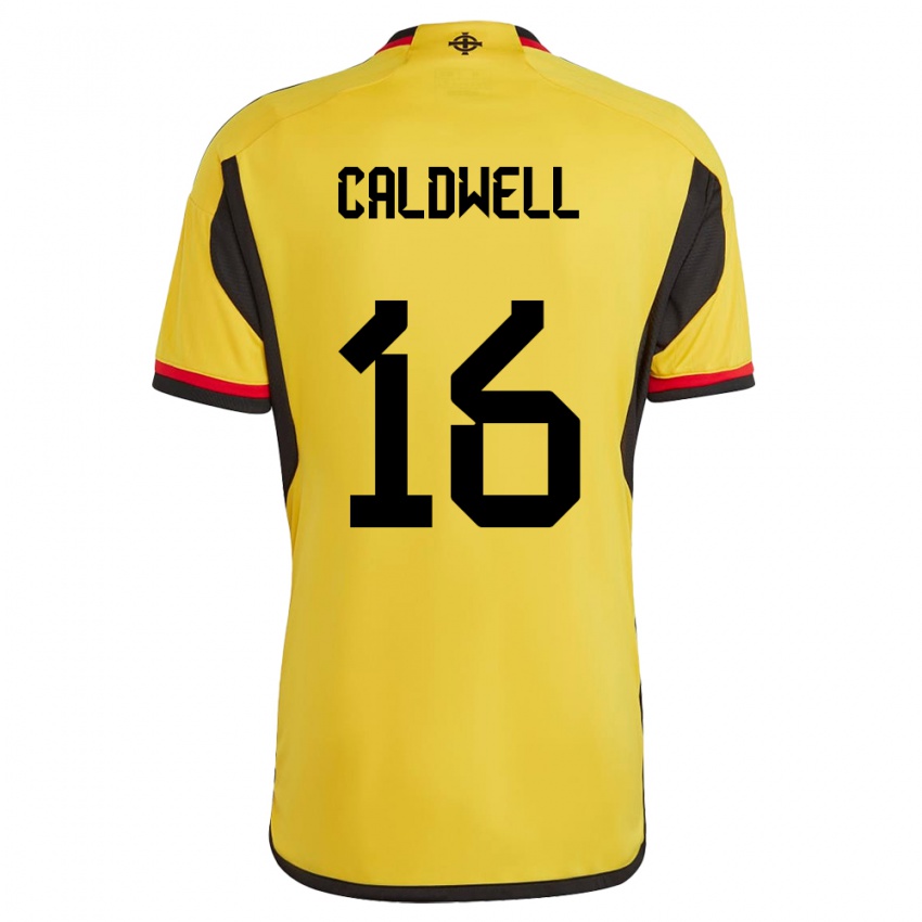 Heren Noord-Ierland Nadene Caldwell #16 Wit Uitshirt Uittenue 24-26 T-Shirt