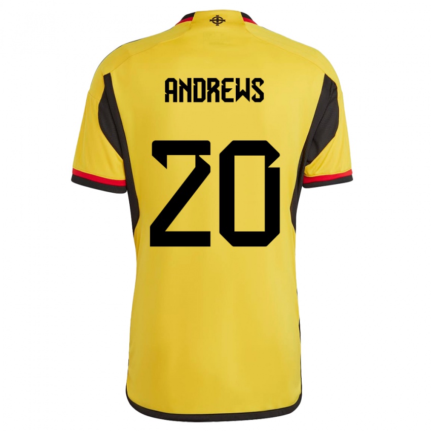 Heren Noord-Ierland Joely Andrews #20 Wit Uitshirt Uittenue 24-26 T-Shirt