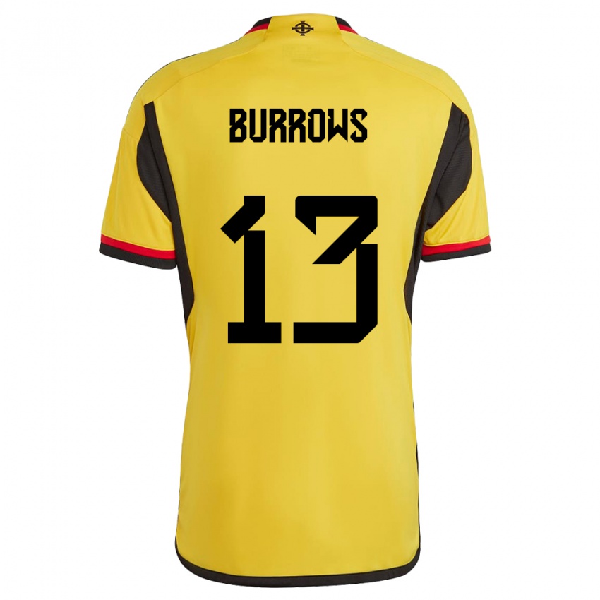 Heren Noord-Ierland Kelsie Burrows #13 Wit Uitshirt Uittenue 24-26 T-Shirt