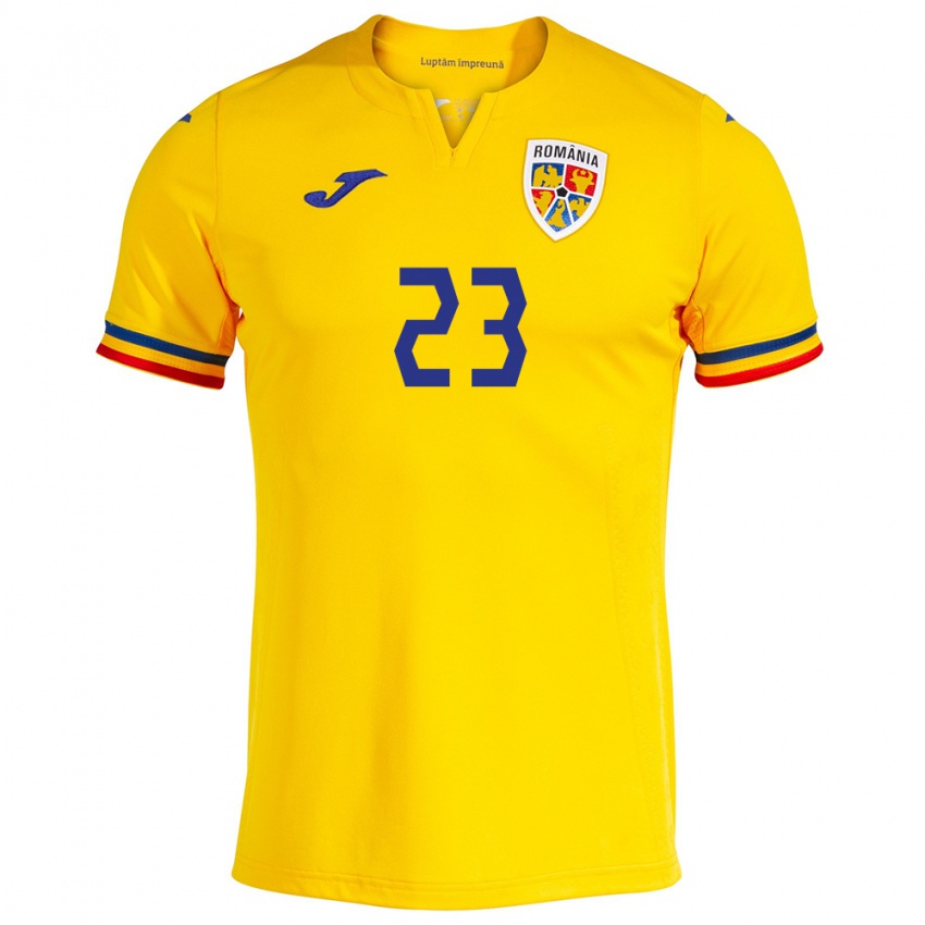 Dames Roemenië David Dincă #23 Geel Thuisshirt Thuistenue 24-26 T-Shirt