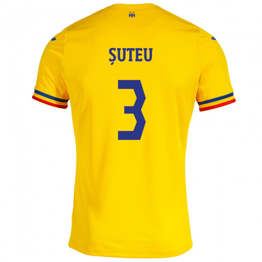 Dames Roemenië Alexandru Șuteu #3 Geel Thuisshirt Thuistenue 24-26 T-Shirt