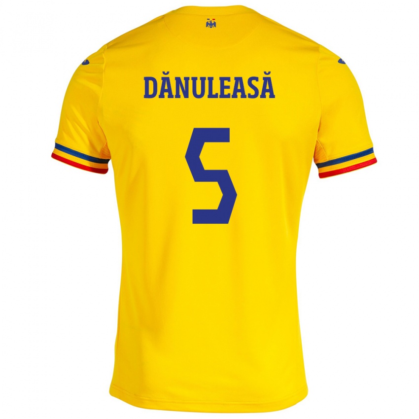 Dames Roemenië Gabriel Dănuleasă #5 Geel Thuisshirt Thuistenue 24-26 T-Shirt