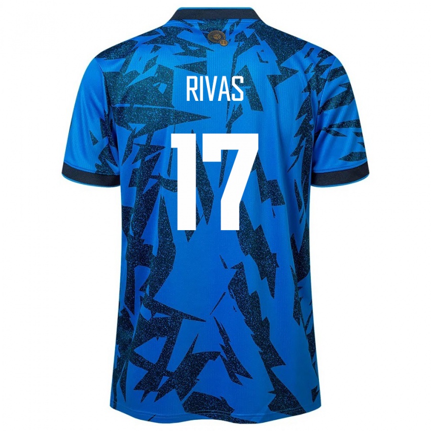 Dames El Salvador Eduardo Rivas #17 Blauw Thuisshirt Thuistenue 24-26 T-Shirt