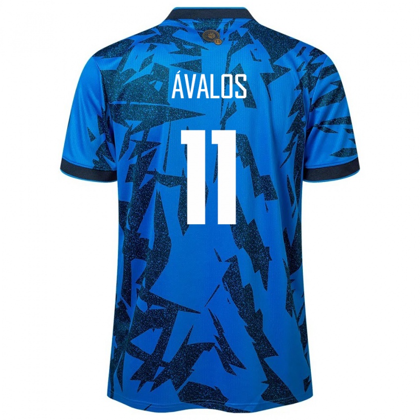 Dames El Salvador Raúl Ávalos #11 Blauw Thuisshirt Thuistenue 24-26 T-Shirt