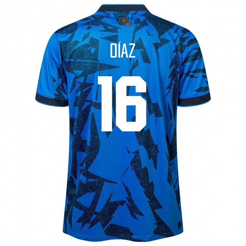 Dames El Salvador Wilber Díaz #16 Blauw Thuisshirt Thuistenue 24-26 T-Shirt