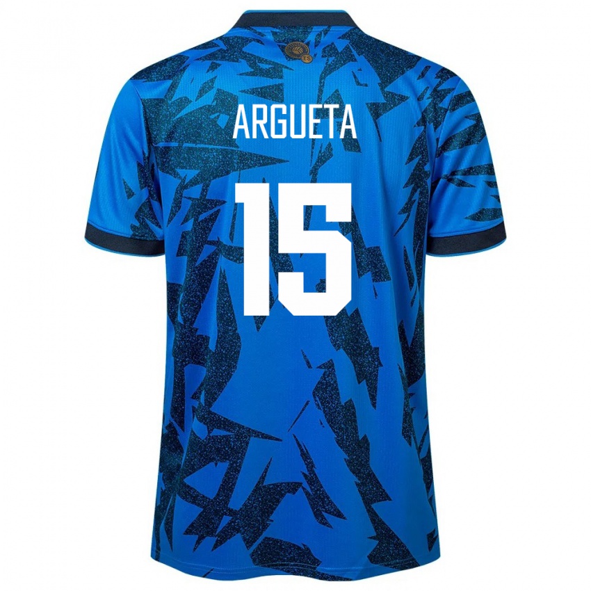 Dames El Salvador Germán Argueta #15 Blauw Thuisshirt Thuistenue 24-26 T-Shirt