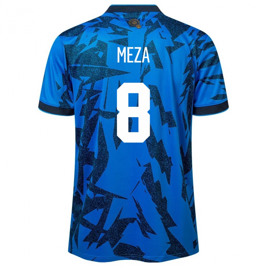 Dames El Salvador Victoria Meza #8 Blauw Thuisshirt Thuistenue 24-26 T-Shirt