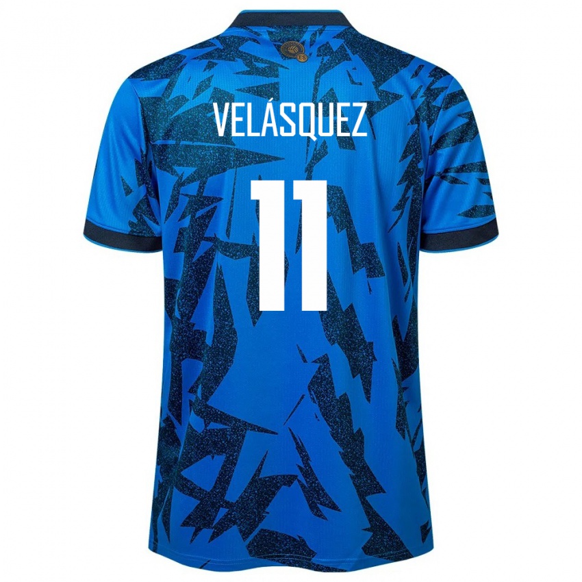 Dames El Salvador Jackeline Velásquez #11 Blauw Thuisshirt Thuistenue 24-26 T-Shirt