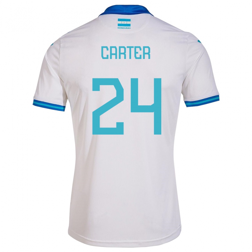 Dames Honduras Daniel Carter #24 Wit Thuisshirt Thuistenue 24-26 T-Shirt