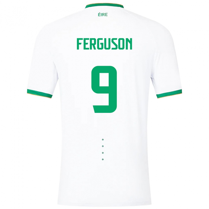 Dames Ierland Evan Ferguson #9 Wit Uitshirt Uittenue 24-26 T-Shirt