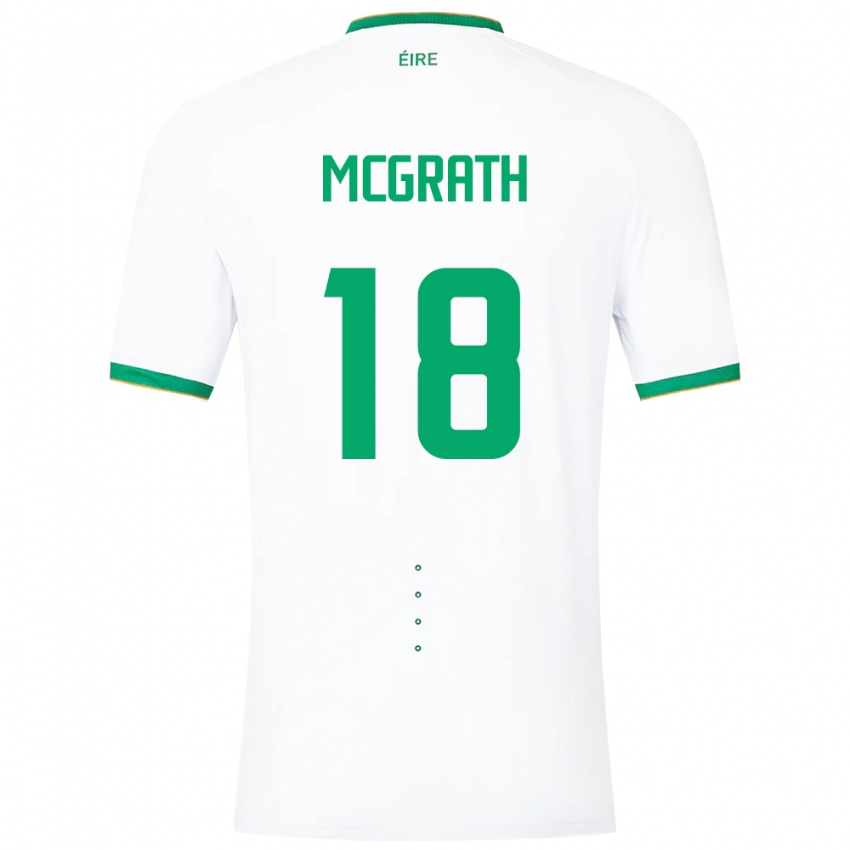 Dames Ierland Jamie Mcgrath #18 Wit Uitshirt Uittenue 24-26 T-Shirt