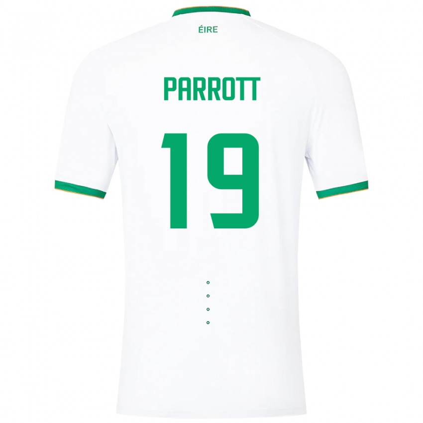 Dames Ierland Troy Parrott #19 Wit Uitshirt Uittenue 24-26 T-Shirt