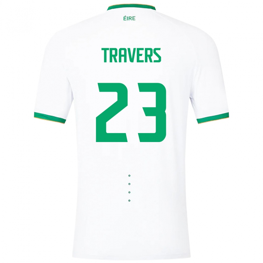 Dames Ierland Mark Travers #23 Wit Uitshirt Uittenue 24-26 T-Shirt