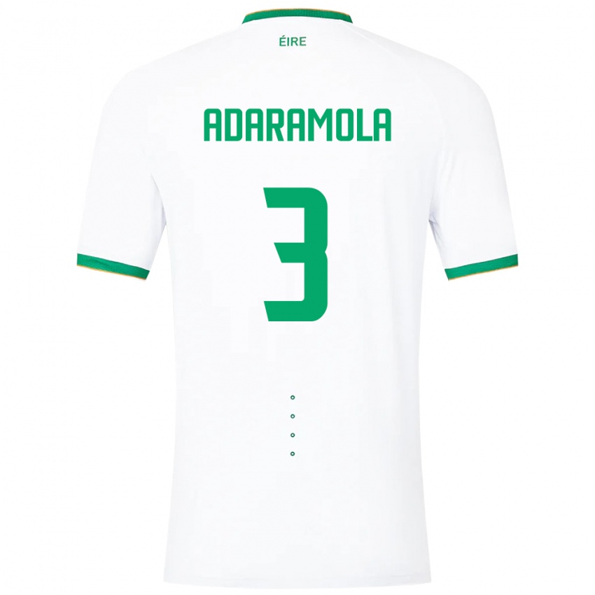 Dames Ierland Tayo Adaramola #3 Wit Uitshirt Uittenue 24-26 T-Shirt