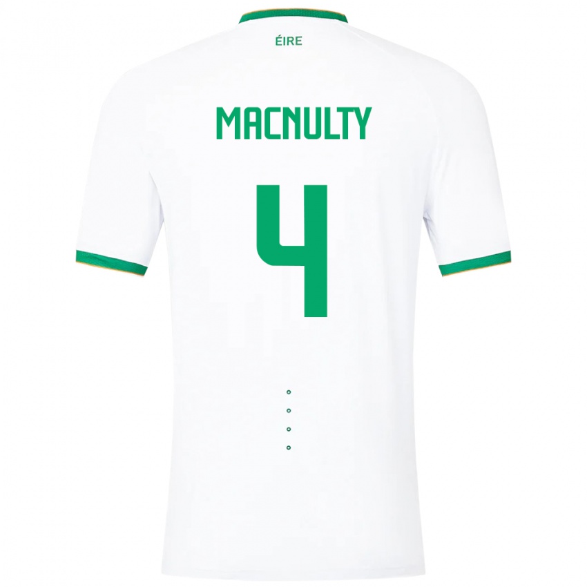 Dames Ierland Anselmo García Macnulty #4 Wit Uitshirt Uittenue 24-26 T-Shirt