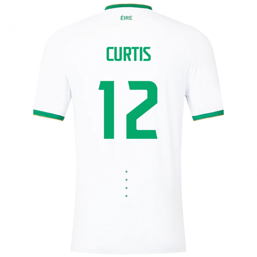 Dames Ierland Sam Curtis #12 Wit Uitshirt Uittenue 24-26 T-Shirt