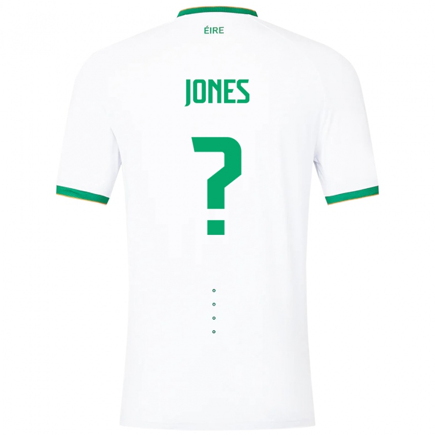 Dames Ierland Nico Jones #0 Wit Uitshirt Uittenue 24-26 T-Shirt