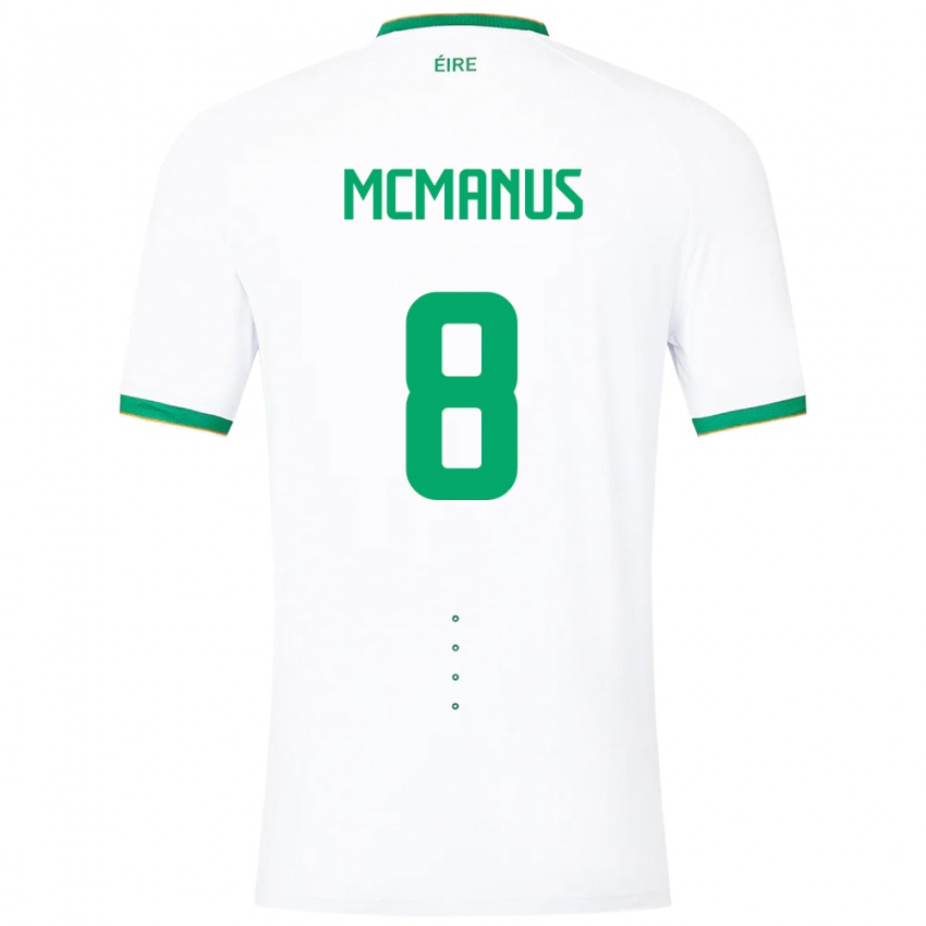 Dames Ierland James Mcmanus #8 Wit Uitshirt Uittenue 24-26 T-Shirt