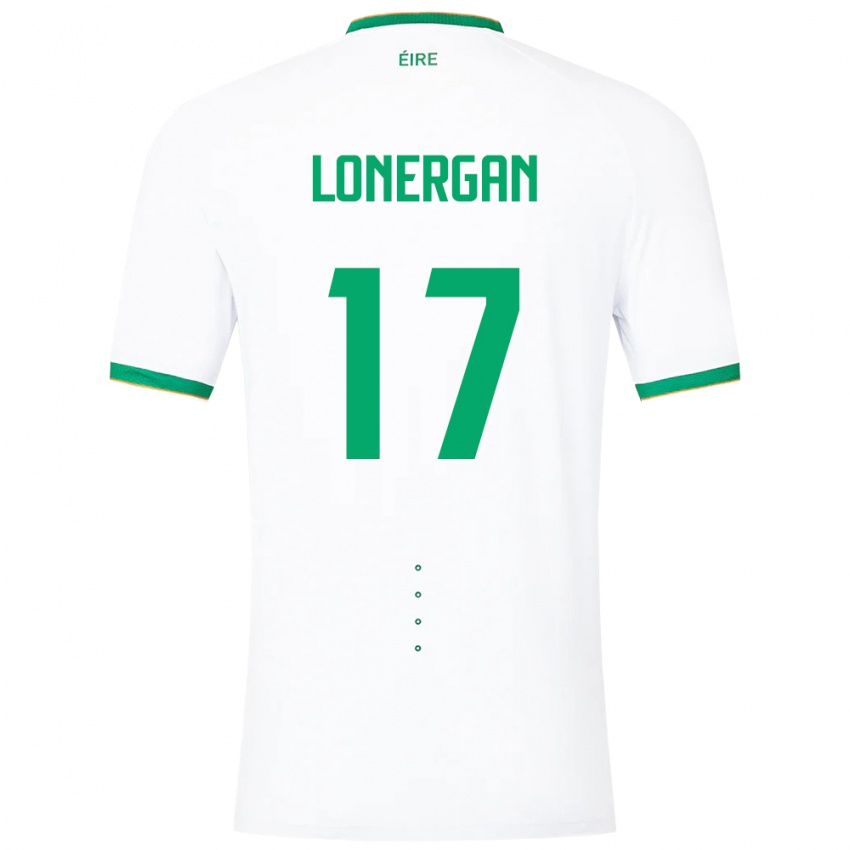 Dames Ierland Tom Lonergan #17 Wit Uitshirt Uittenue 24-26 T-Shirt